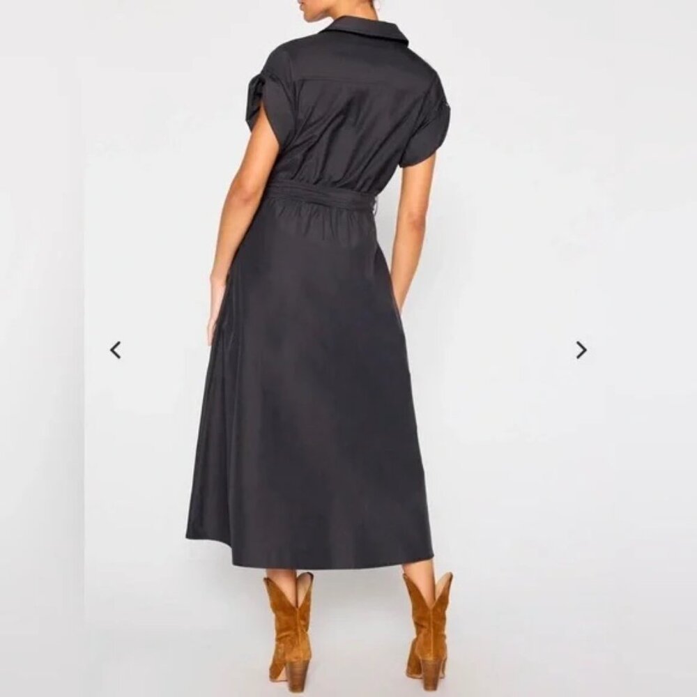 Brochu Walker The Fia Belted Cotton Blend Midi Shirt Dress M - Picture 2 of 8